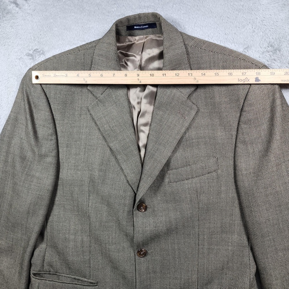 Ralph Lauren Blazer Mens 44R Brown Houndstooth Wool Tweed Sport Coat Canada - Picture 7 of 13